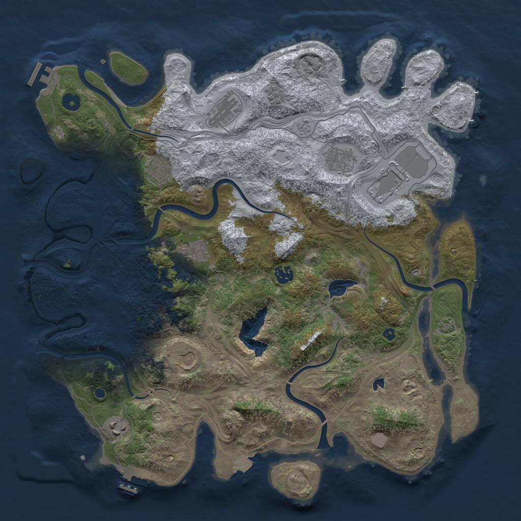 Rust Map: Procedural Map, Size: 4250, Seed: 1950291756, 15 Monuments