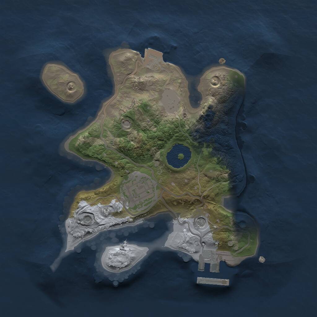 Rust Map: Procedural Map, Size: 2000, Seed: 458739485, 4 Monuments