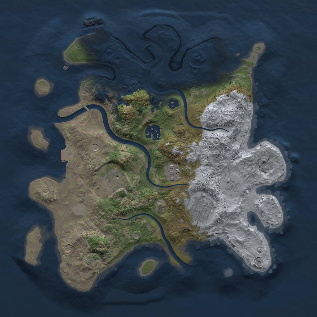 Rust Map: Procedural Map, Size: 3000, Seed: 474449884, 9 Monuments