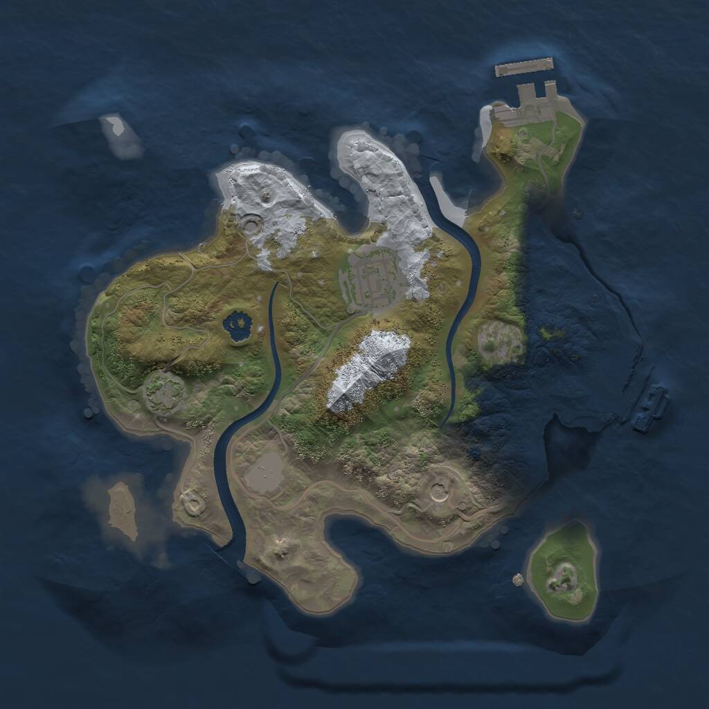 Rust Map: Procedural Map, Size: 2450, Seed: 1234, 6 Monuments