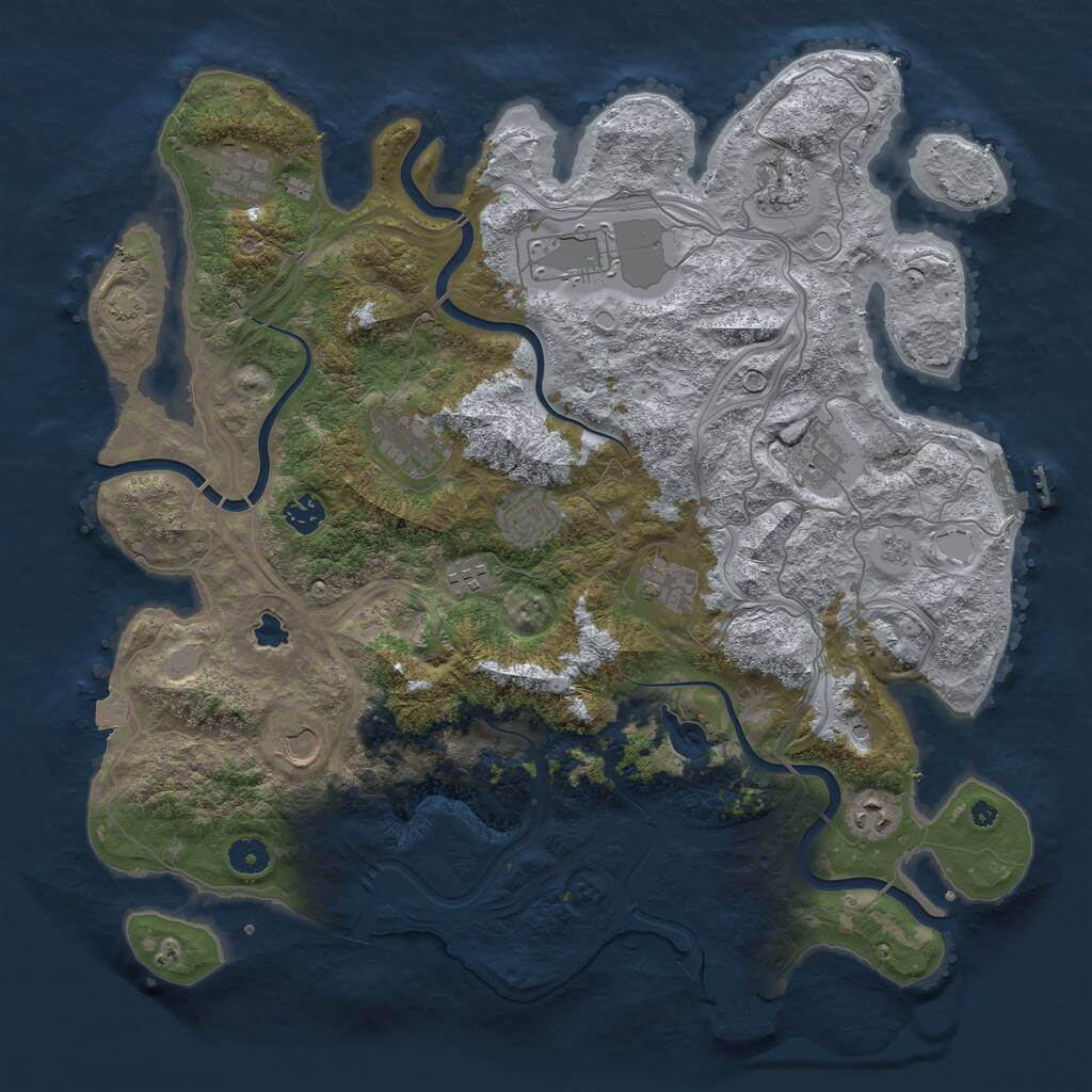 Rust Map: Procedural Map, Size: 4250, Seed: 663848315, 17 Monuments