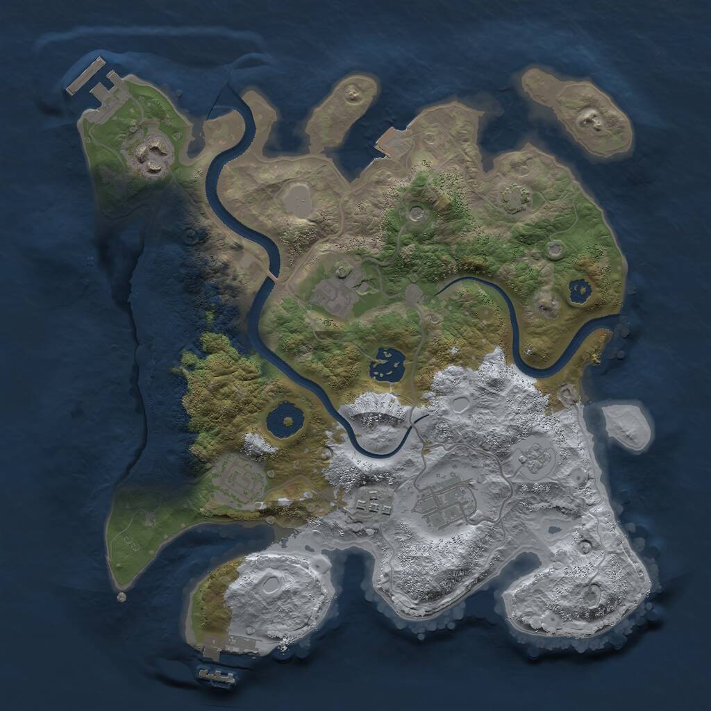 Rust Map: Procedural Map, Size: 3000, Seed: 198745, 12 Monuments