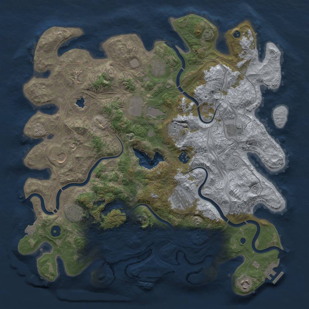 Rust Map: Procedural Map, Size: 4250, Seed: 5213, 17 Monuments