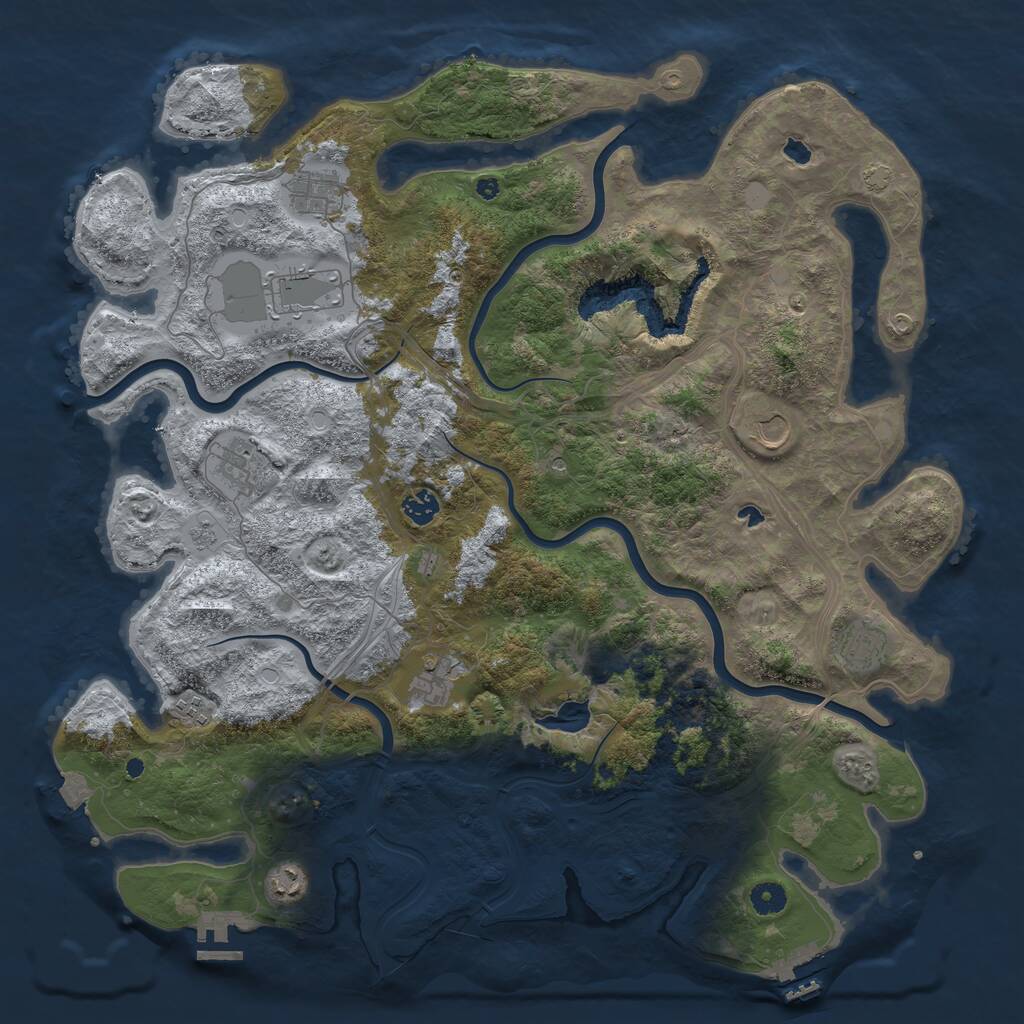 Rust Map: Procedural Map, Size: 4500, Seed: 1184324943, 15 Monuments