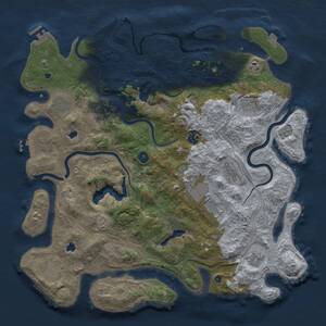 Thumbnail Rust Map: Procedural Map, Size: 4500, Seed: 264258869, 16 Monuments