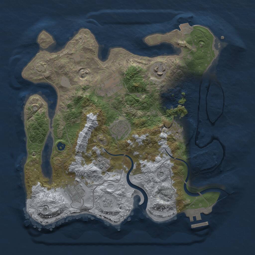 Rust Map: Procedural Map, Size: 3000, Seed: 757155858, 11 Monuments