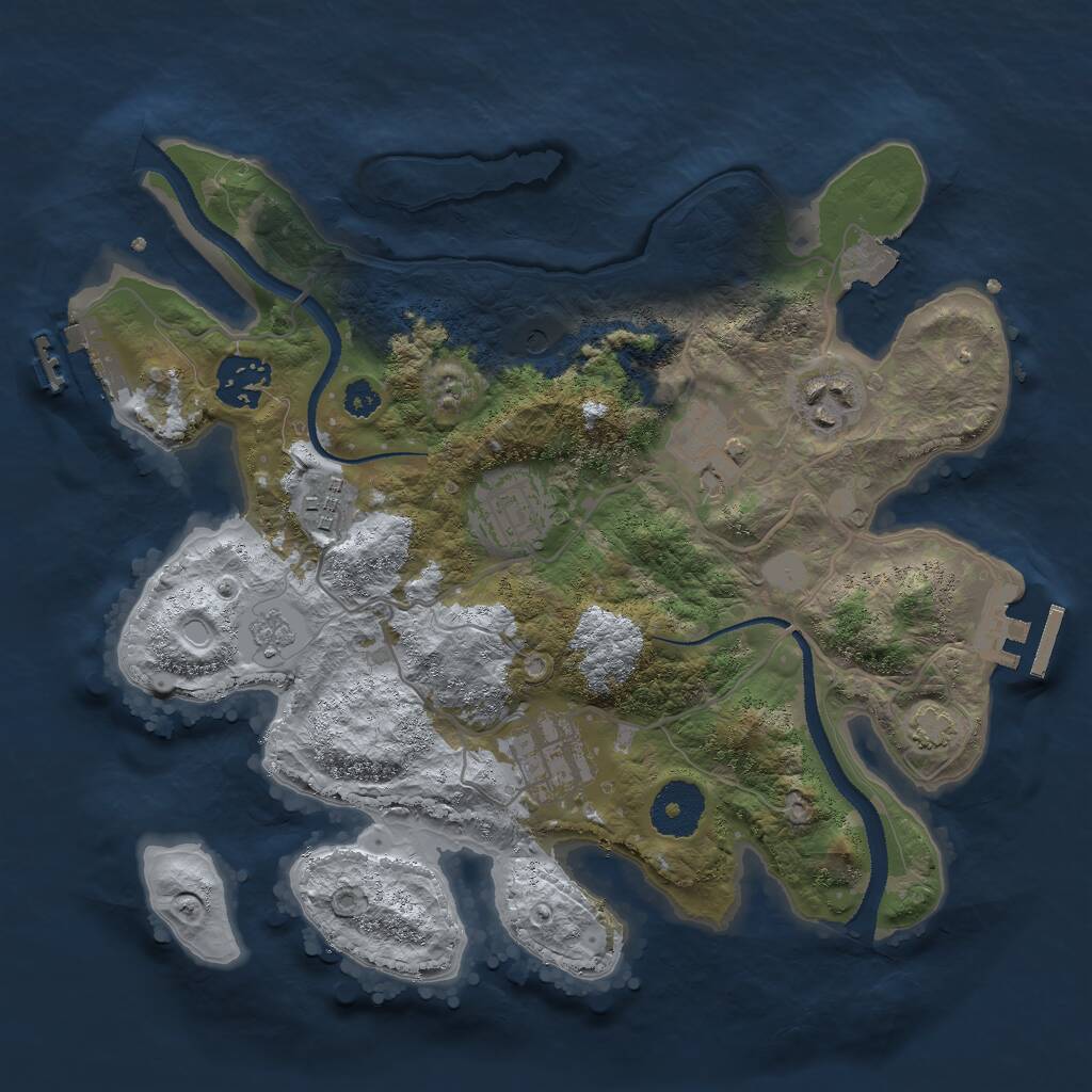 Rust Map: Procedural Map, Size: 3000, Seed: 260769, 12 Monuments