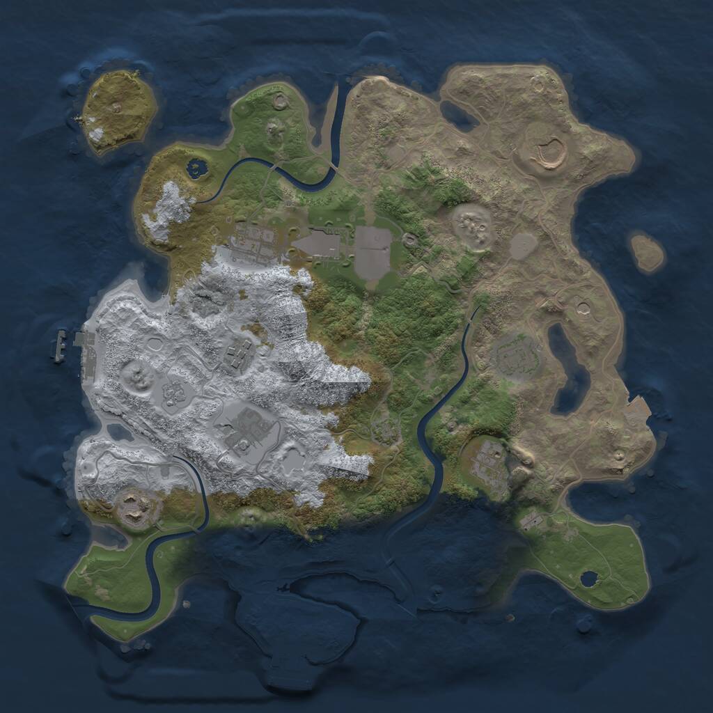 Rust Map: Procedural Map, Size: 3510, Seed: 649861369, 14 Monuments