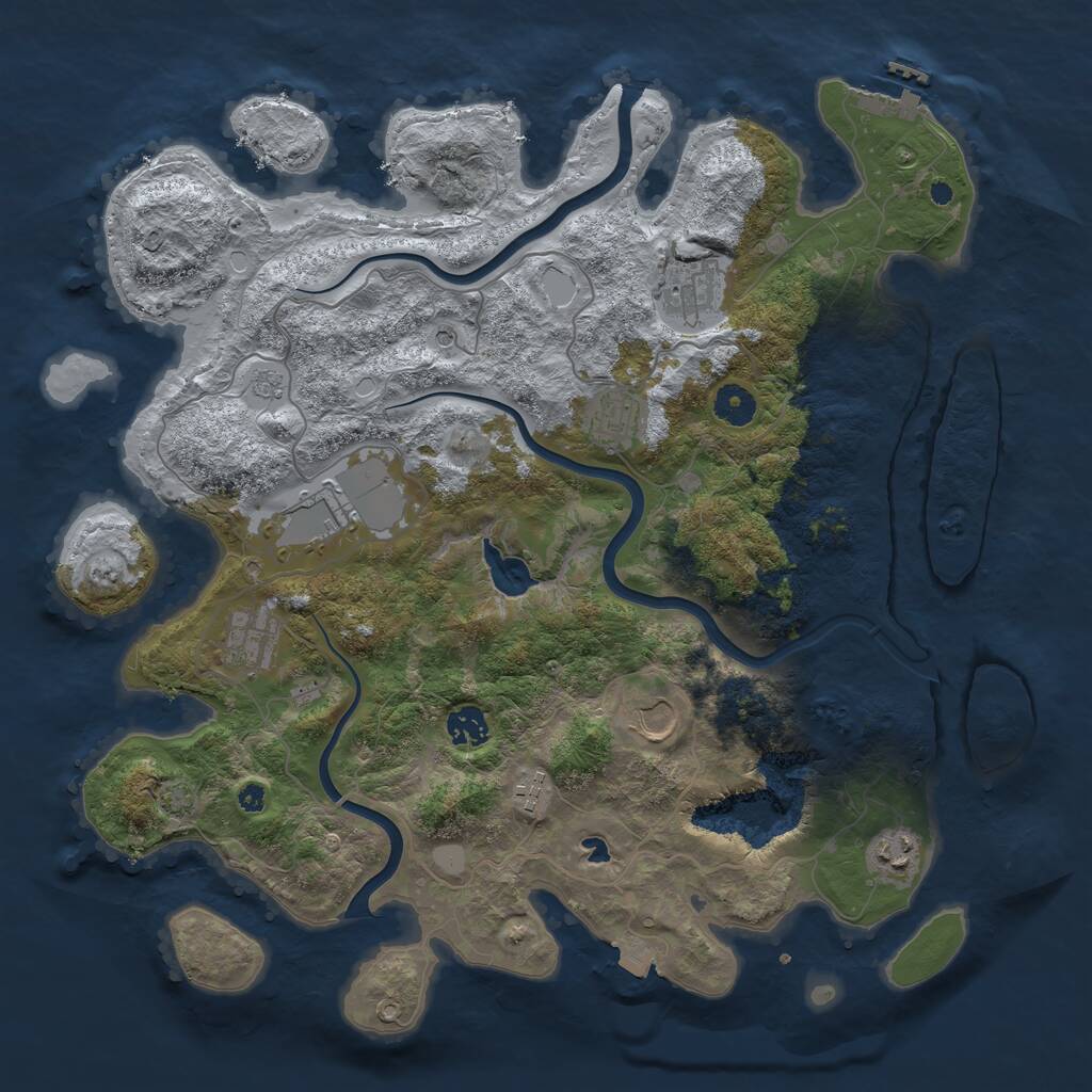 Rust Map: Procedural Map, Size: 4000, Seed: 267731386, 13 Monuments