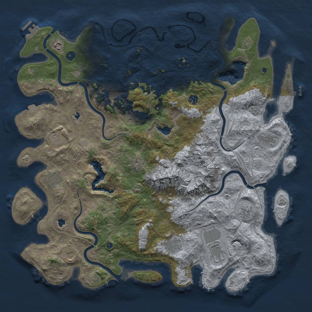 Rust Map: Procedural Map, Size: 5000, Seed: 1551243815, 17 Monuments