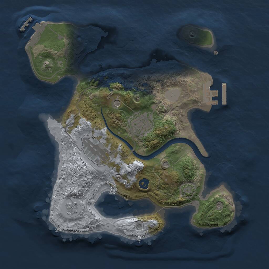 Rust Map: Procedural Map, Size: 2500, Seed: 935891470, 8 Monuments