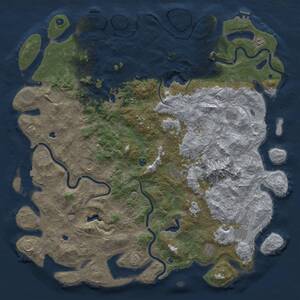 Thumbnail Rust Map: Procedural Map, Size: 6000, Seed: 454536495, 17 Monuments
