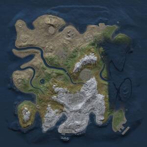 Thumbnail Rust Map: Procedural Map, Size: 3000, Seed: 349167, 11 Monuments