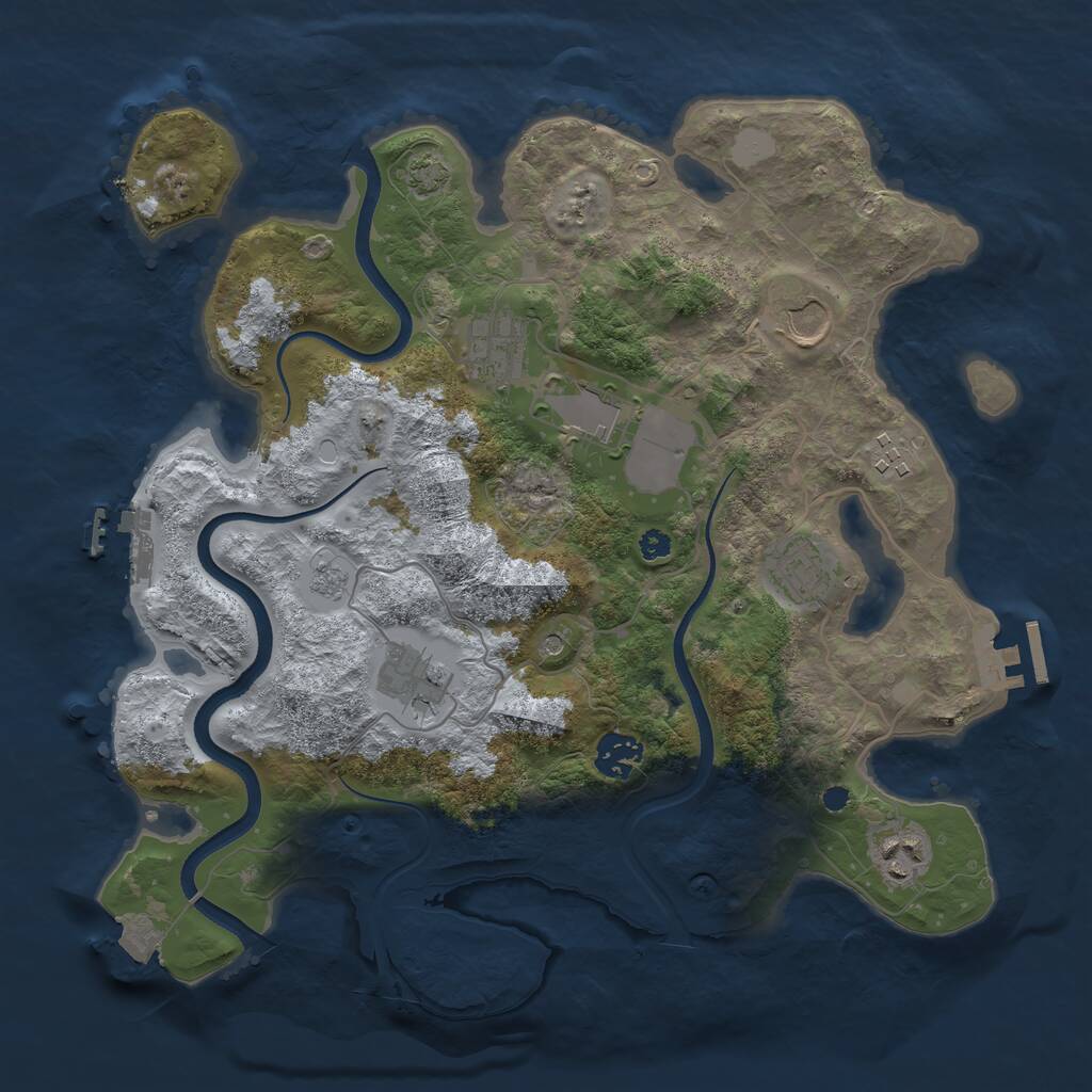 Rust Map: Procedural Map, Size: 3511, Seed: 649861369, 14 Monuments