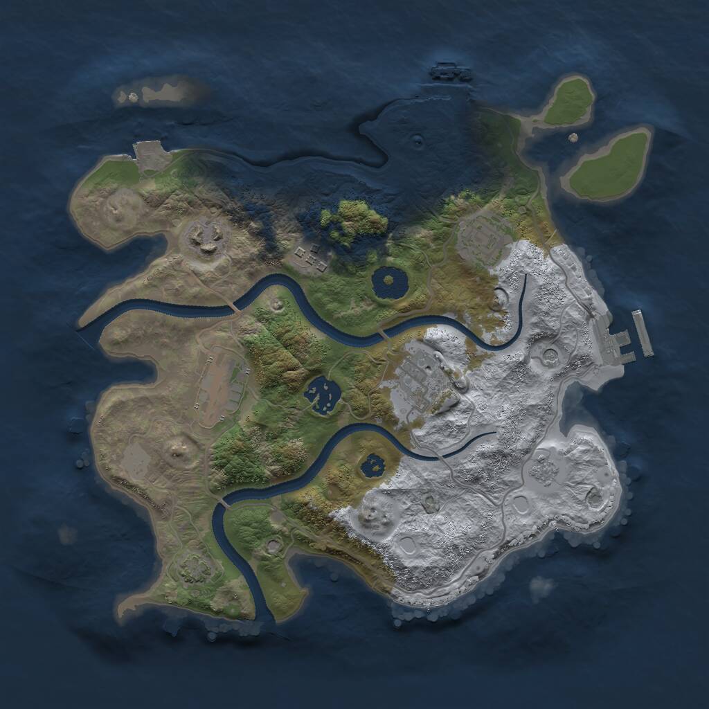 Rust Map: Procedural Map, Size: 3000, Seed: 11940, 12 Monuments