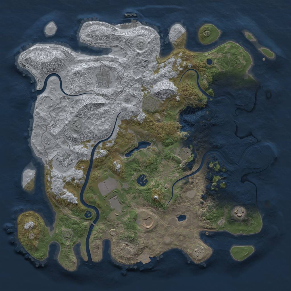 Rust Map: Procedural Map, Size: 4000, Seed: 640780875, 15 Monuments