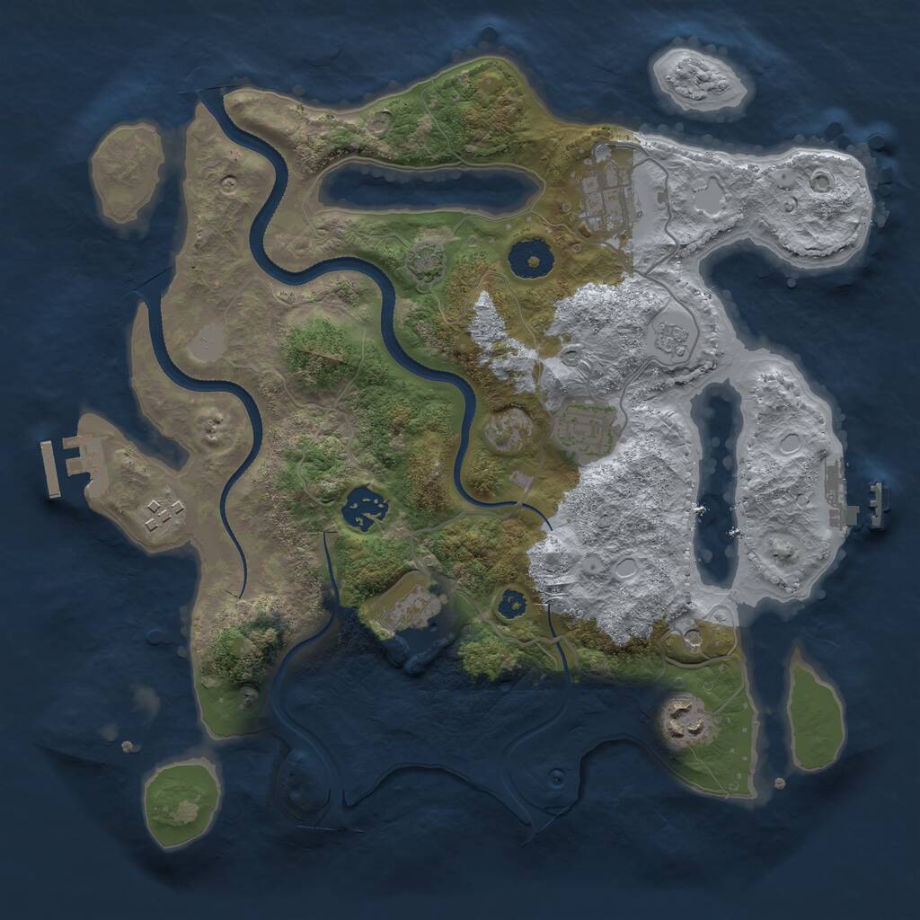 Rust Map: Procedural Map, Size: 3250, Seed: 635276669, 12 Monuments