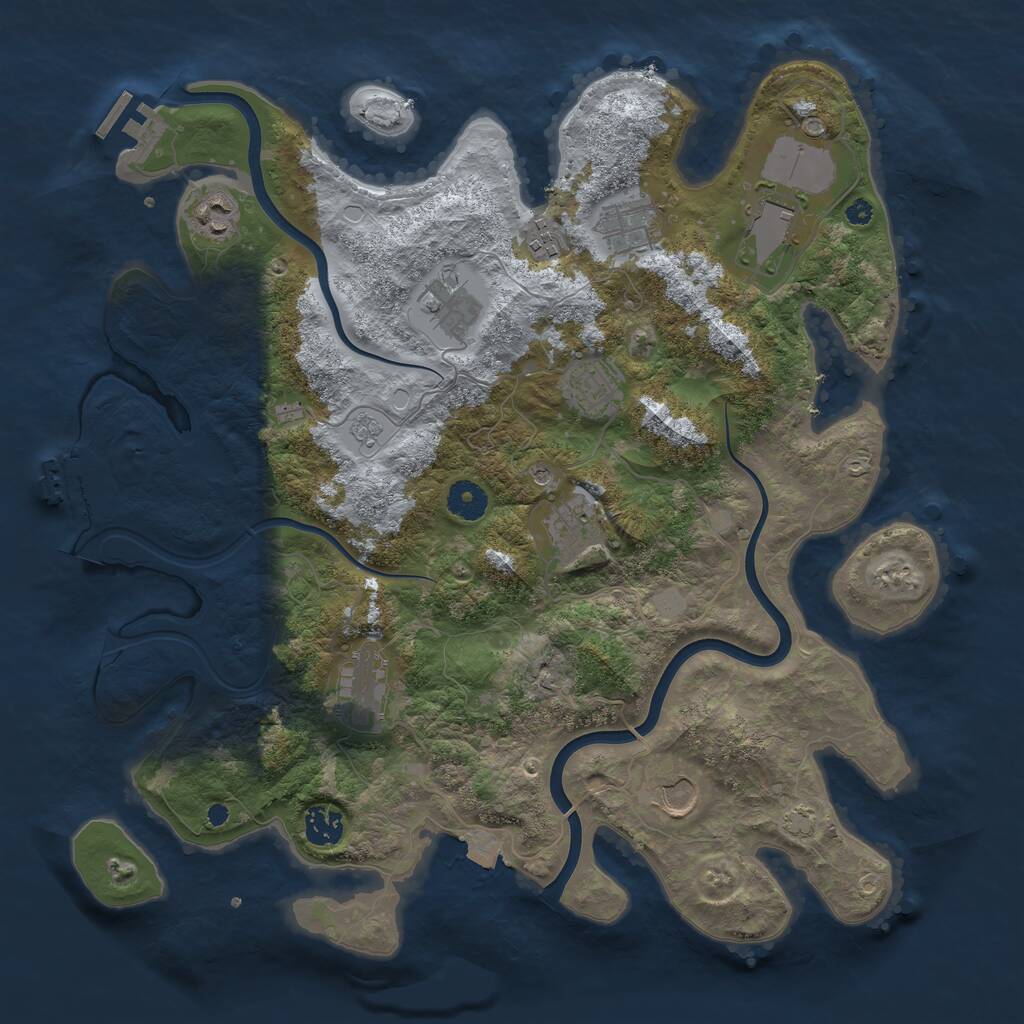 Rust Map: Procedural Map, Size: 3900, Seed: 1904694598, 16 Monuments