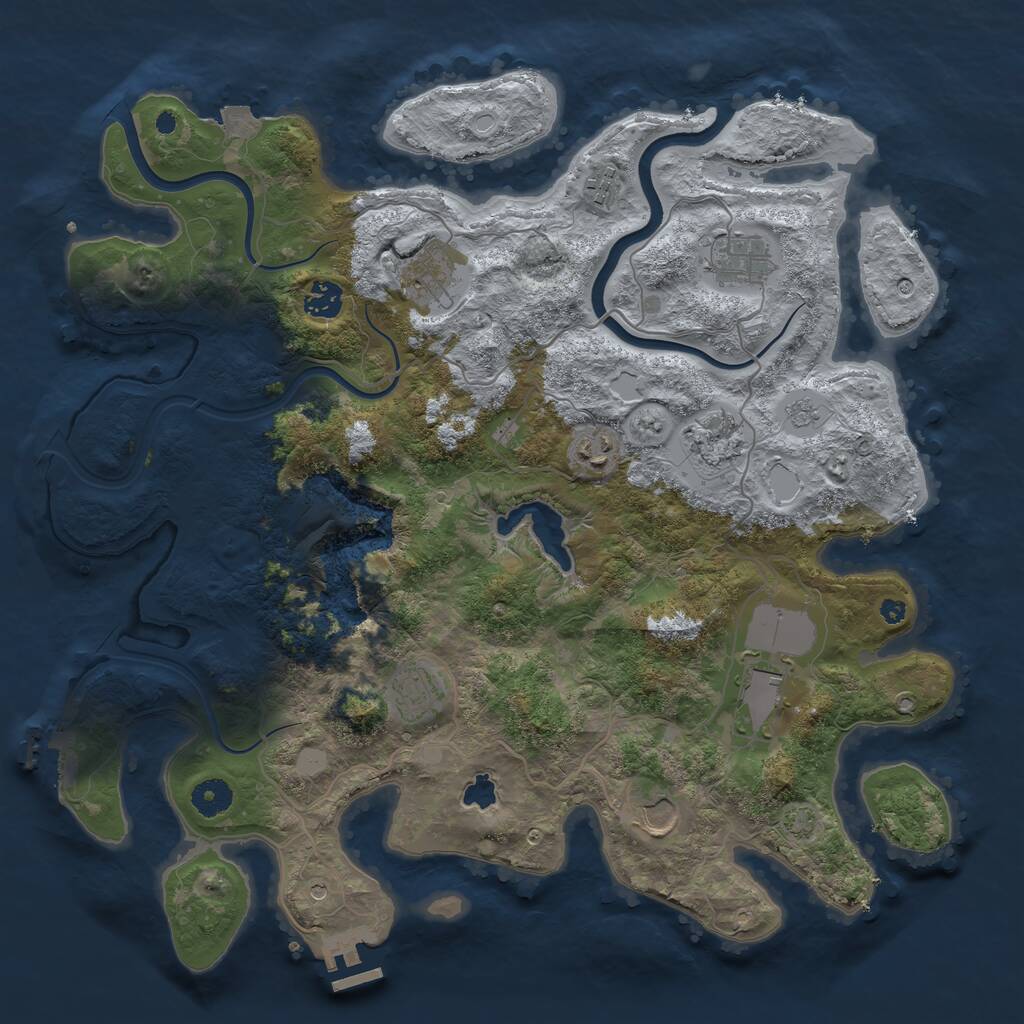 Rust Map: Procedural Map, Size: 4000, Seed: 1404311713, 15 Monuments