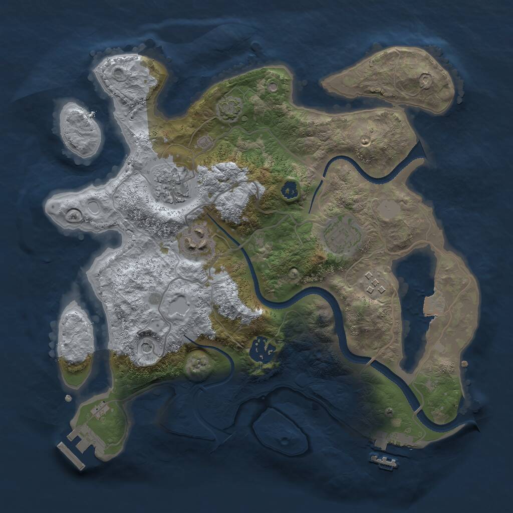 Rust Map: Procedural Map, Size: 3000, Seed: 828934, 10 Monuments