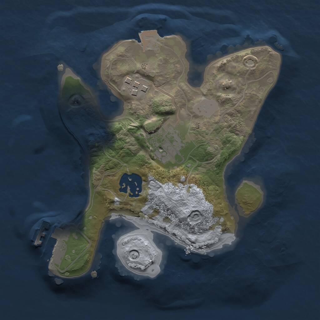Rust Map: Procedural Map, Size: 2000, Seed: 943285362, 5 Monuments