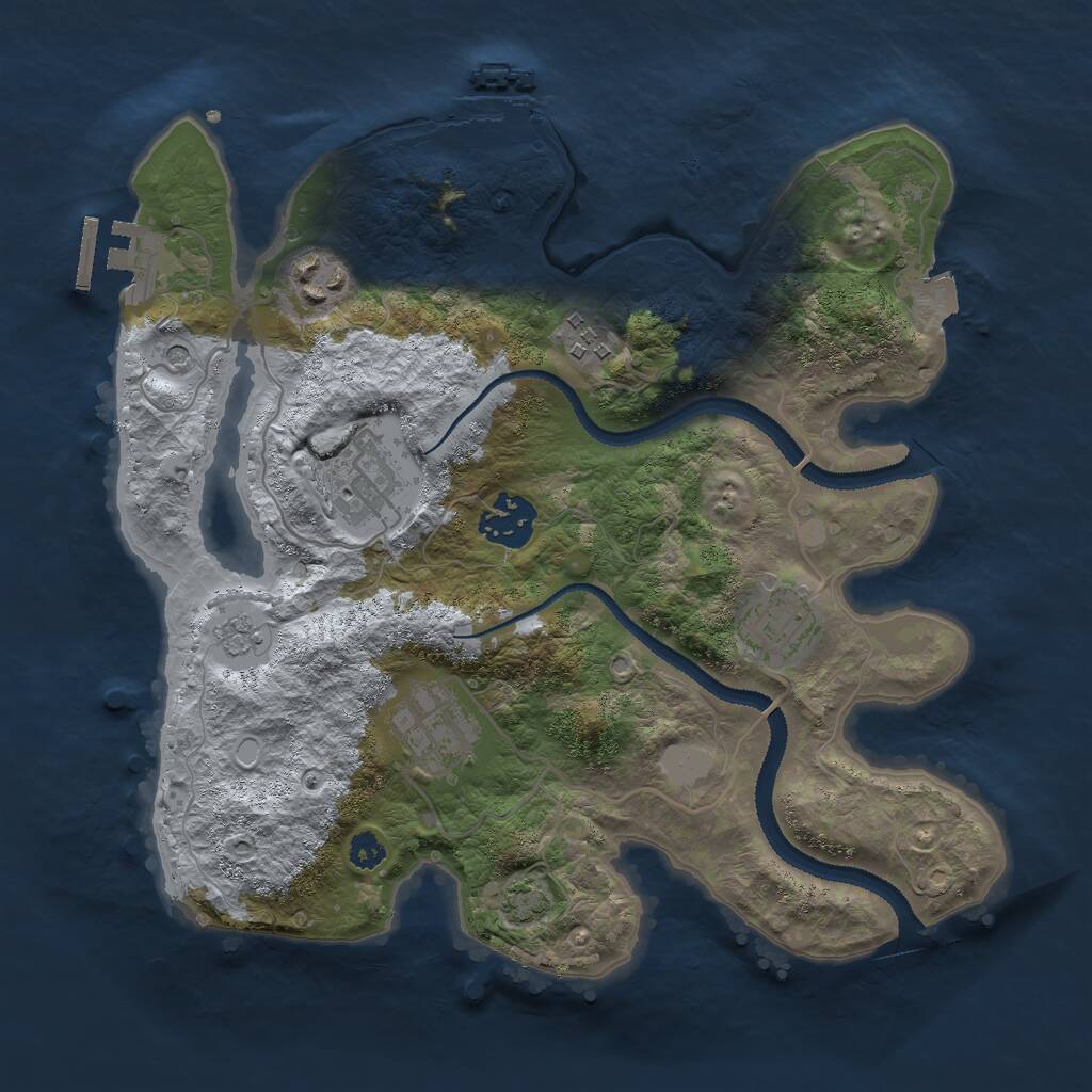 Rust Map: Procedural Map, Size: 3000, Seed: 896066050, 12 Monuments