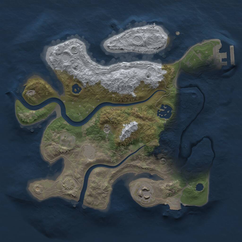Rust Map: Procedural Map, Size: 2500, Seed: 200505375, 6 Monuments