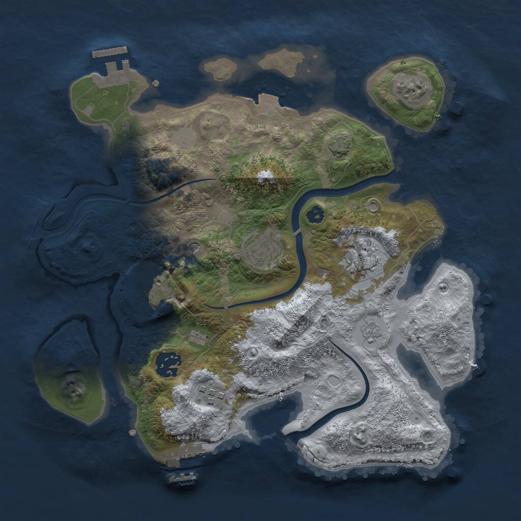 Rust Map: Procedural Map, Size: 3000, Seed: 567506248, 11 Monuments