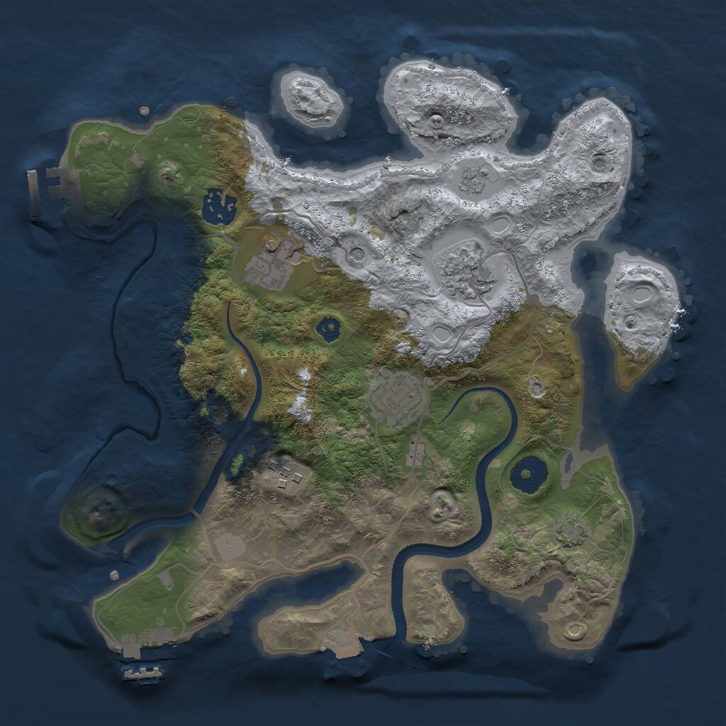 Rust Map: Procedural Map, Size: 3000, Seed: 553750108, 11 Monuments
