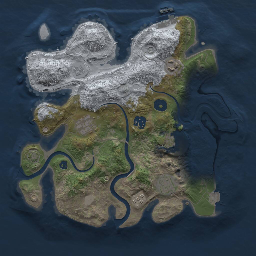 Rust Map: Procedural Map, Size: 3000, Seed: 1613663786, 11 Monuments