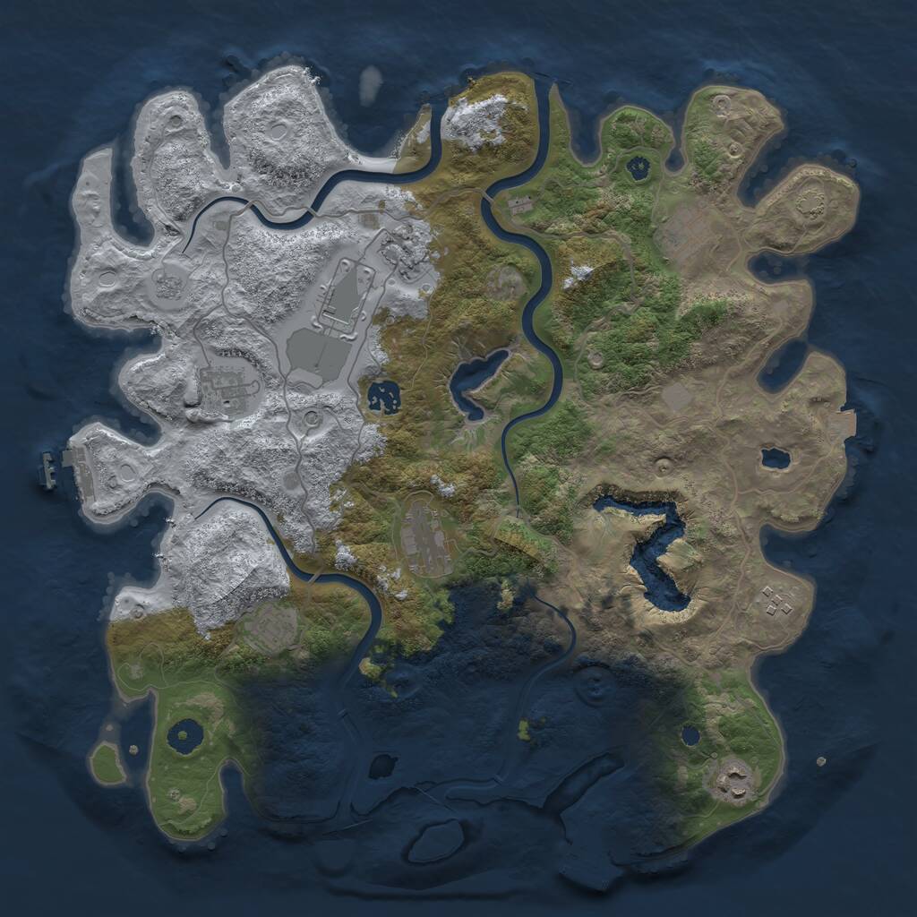 Rust Map: Procedural Map, Size: 4000, Seed: 2102237378, 15 Monuments