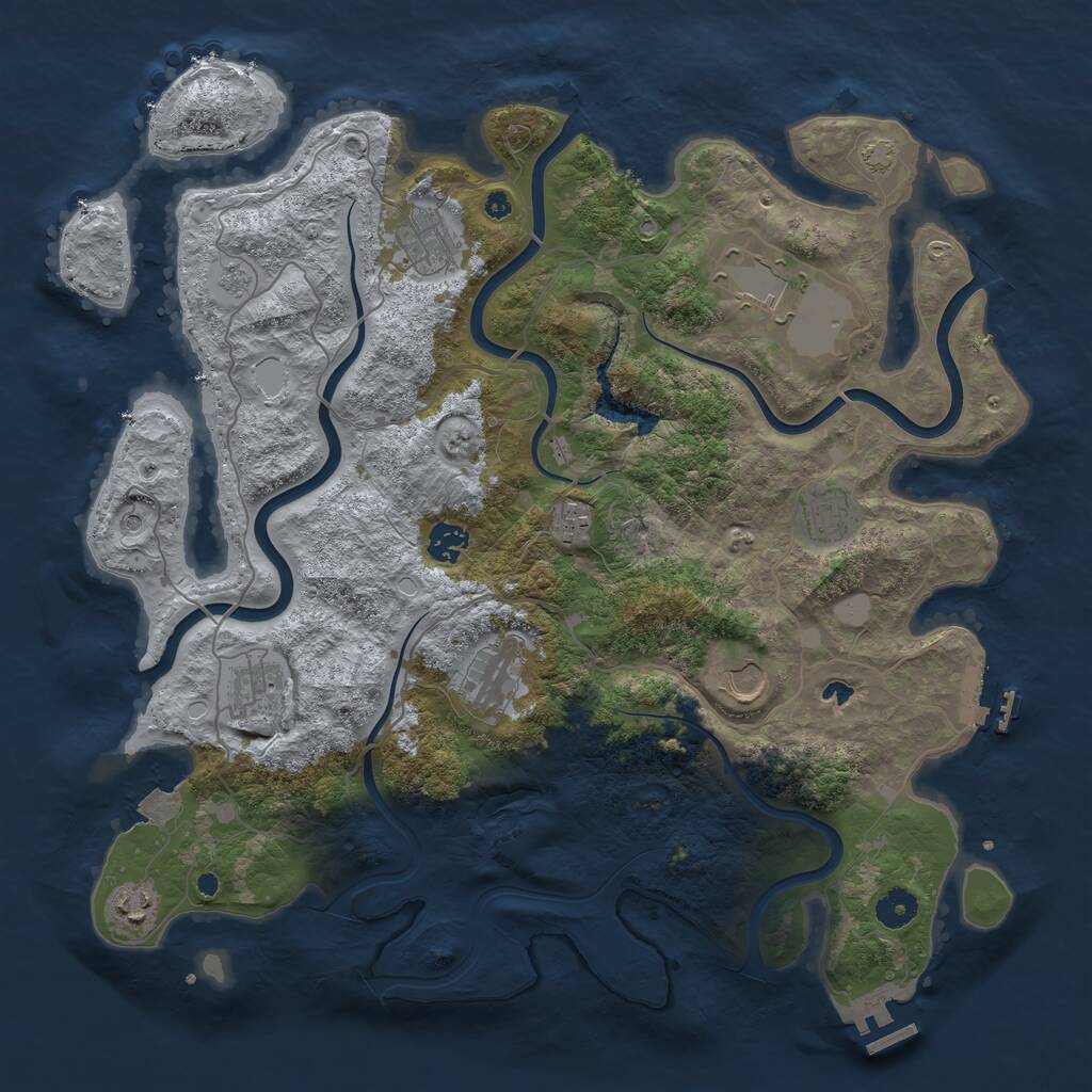 Rust Map: Procedural Map, Size: 4096, Seed: 490211605, 15 Monuments