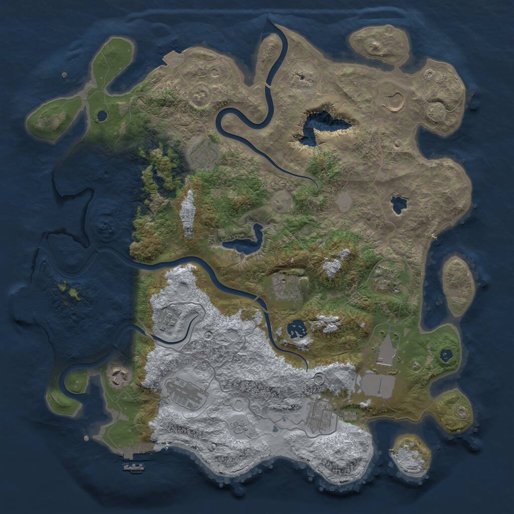 Rust Map: Procedural Map, Size: 4000, Seed: 1662384308, 16 Monuments