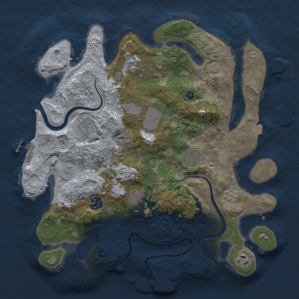 Rust Map: Procedural Map, Size: 3500, Seed: 862074411, 14 Monuments