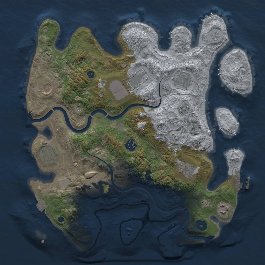 Rust Map: Procedural Map, Size: 3500, Seed: 723475979, 15 Monuments