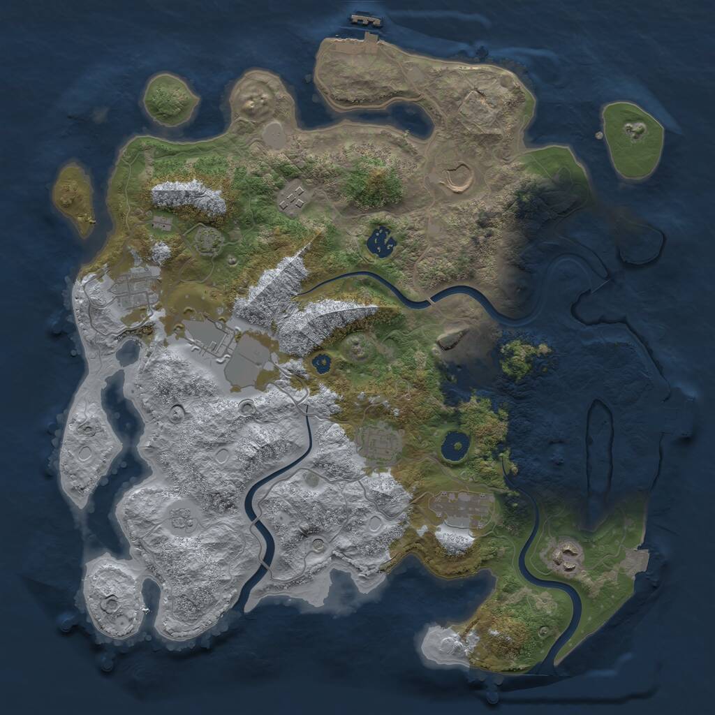 Rust Map: Procedural Map, Size: 3750, Seed: 17896387, 15 Monuments