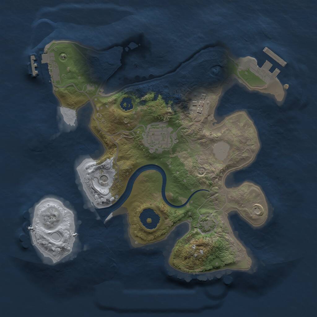 Rust Map: Procedural Map, Size: 2400, Seed: 60000, 7 Monuments