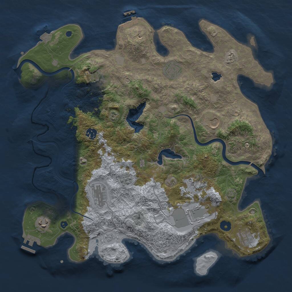 Rust Map: Procedural Map, Size: 4000, Seed: 623126064, 16 Monuments