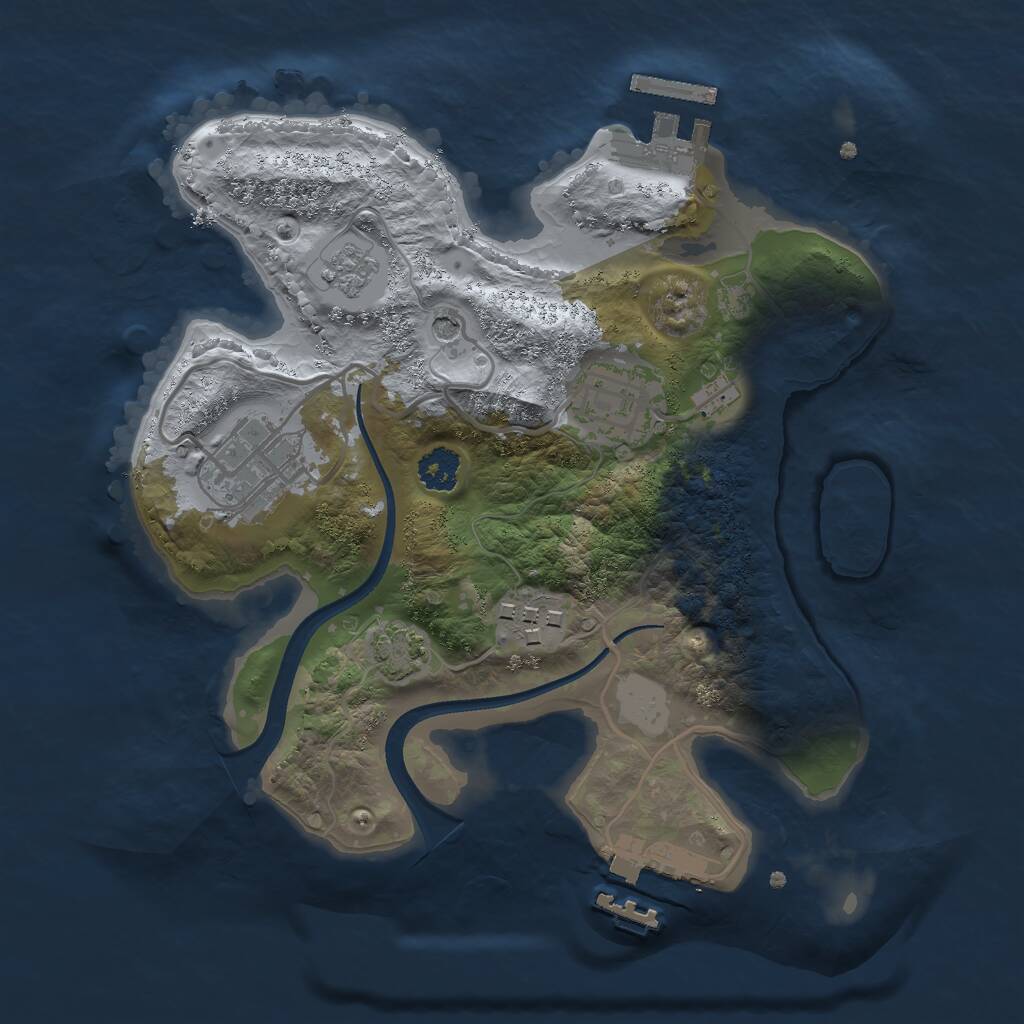 Rust Map: Procedural Map, Size: 2400, Seed: 310725, 9 Monuments