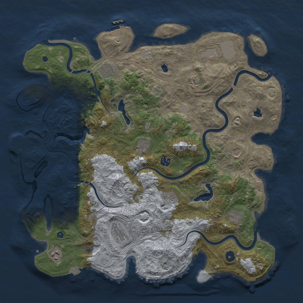 Rust Map: Procedural Map, Size: 4500, Seed: 16542806, 17 Monuments