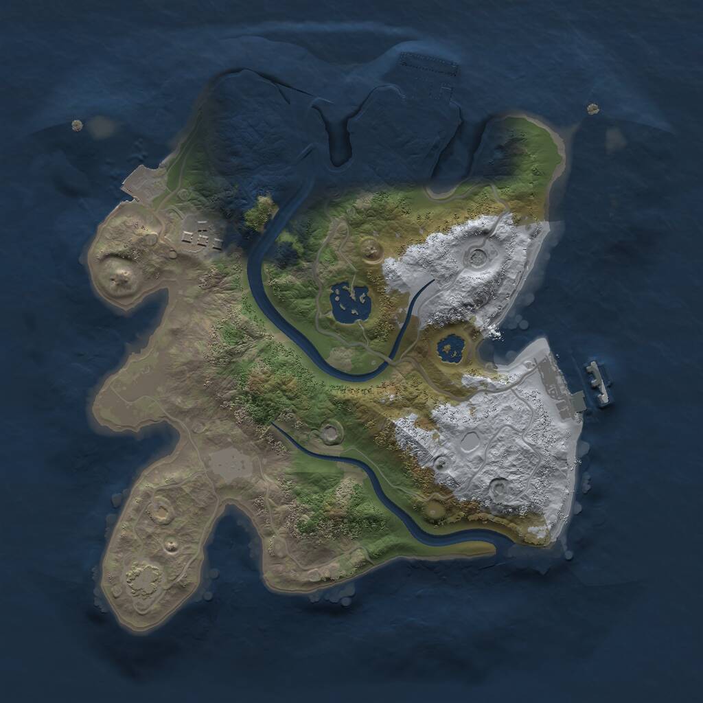 Rust Map: Procedural Map, Size: 2500, Seed: 859332827, 7 Monuments