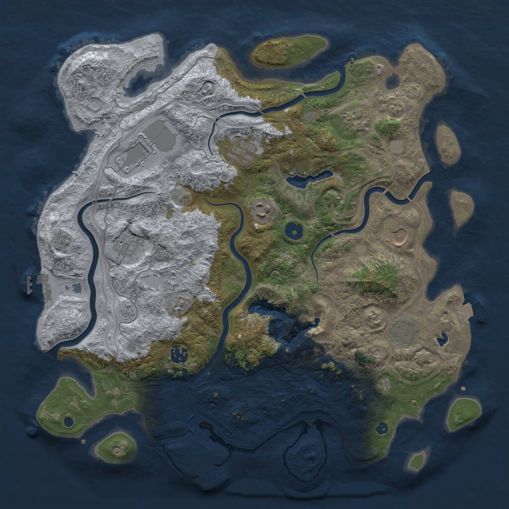 Rust Map: Procedural Map, Size: 4250, Seed: 1226977688, 15 Monuments