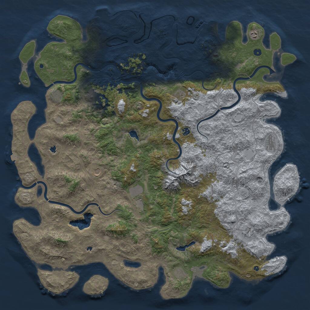 Rust Map: Procedural Map, Size: 6000, Seed: 2694, 17 Monuments