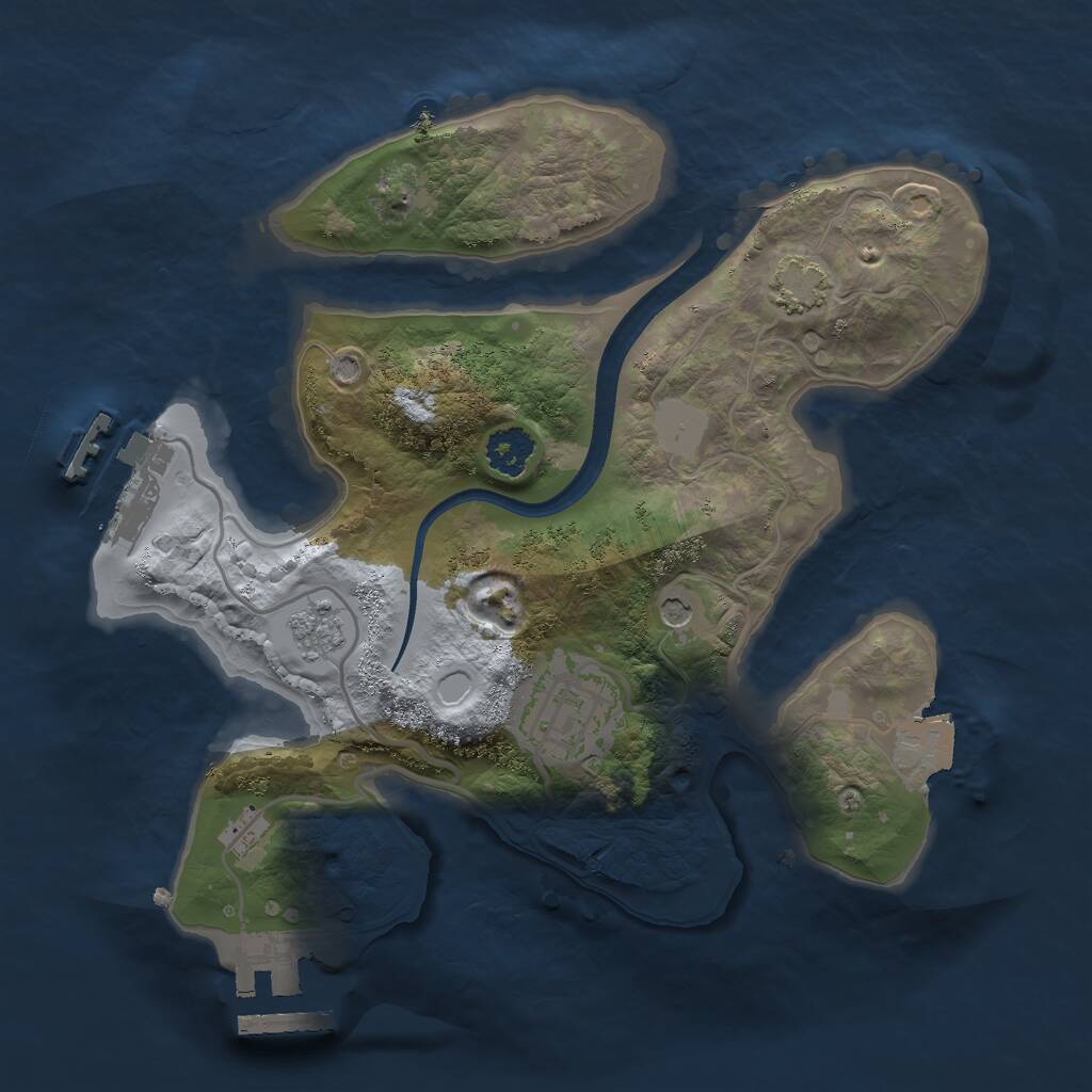 Rust Map: Procedural Map, Size: 2300, Seed: 50001, 7 Monuments