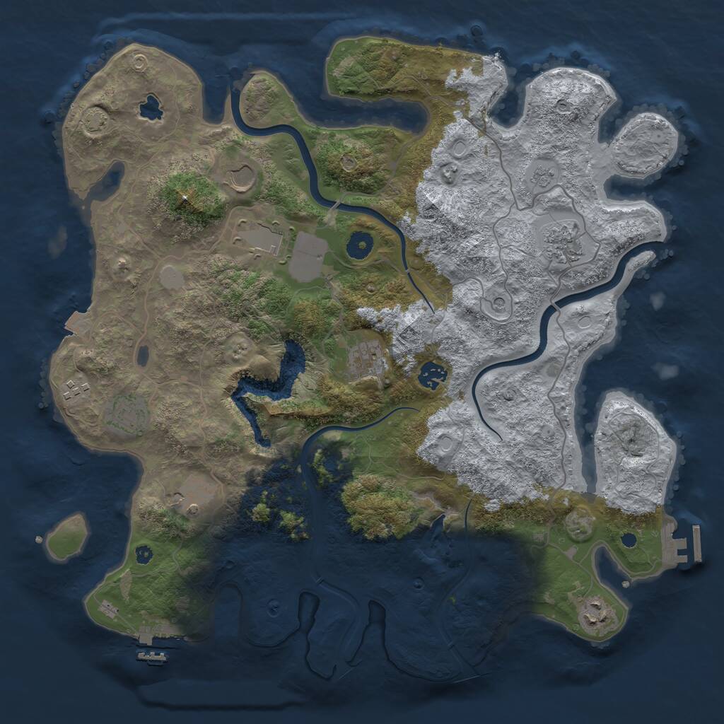 Rust Map: Procedural Map, Size: 4000, Seed: 70485904, 15 Monuments