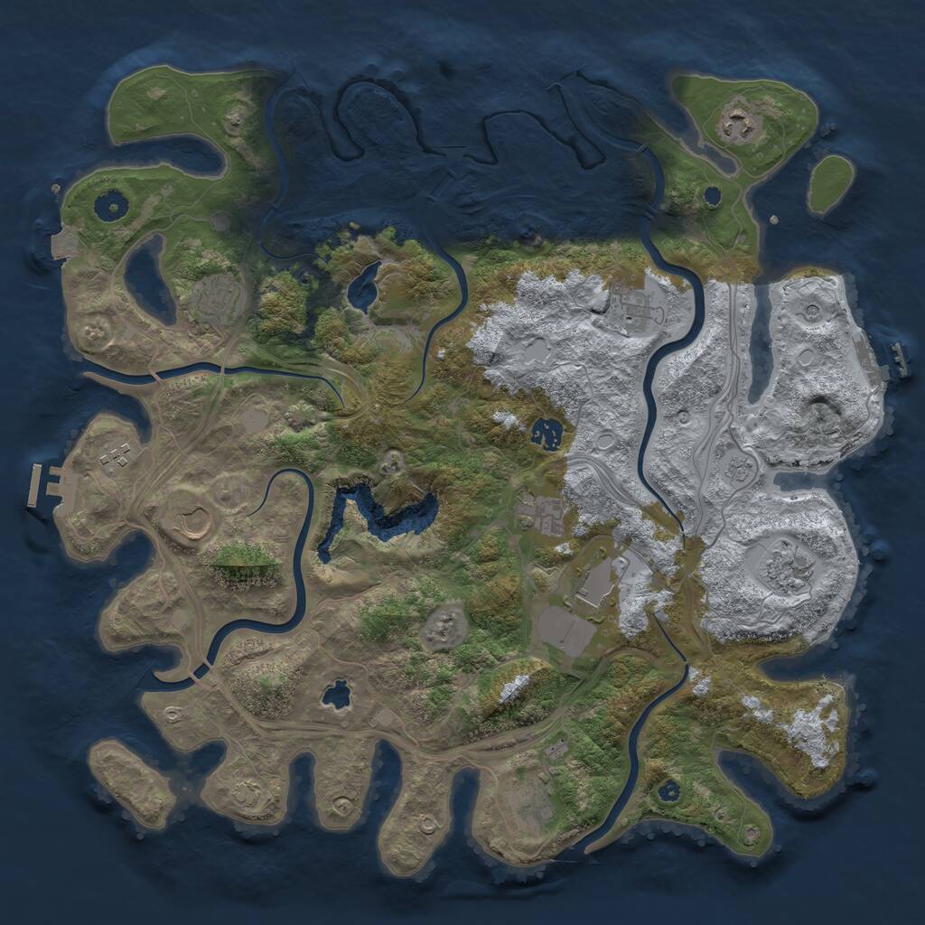 Rust Map: Procedural Map, Size: 4300, Seed: 790788, 16 Monuments