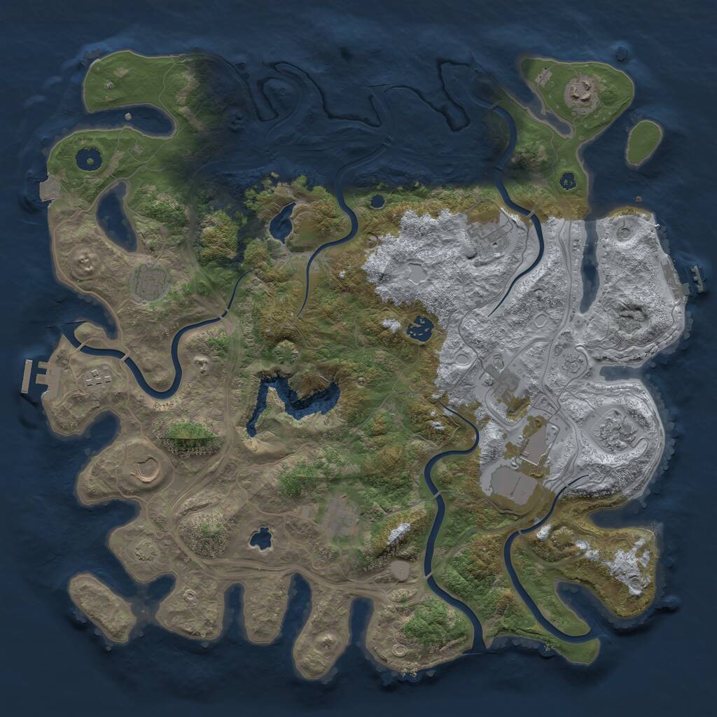 Rust Map: Procedural Map, Size: 4300, Seed: 790788, 16 Monuments