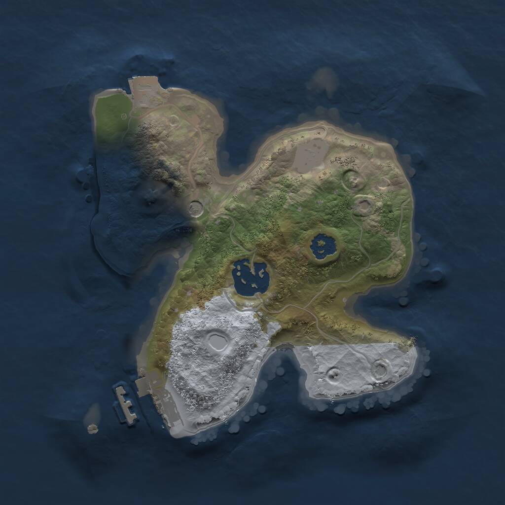 Rust Map: Procedural Map, Size: 2000, Seed: 340759545, 4 Monuments