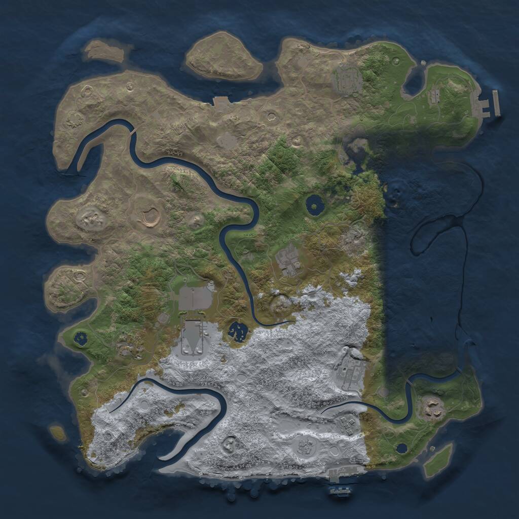Rust Map: Procedural Map, Size: 3990, Seed: 1798433377, 16 Monuments