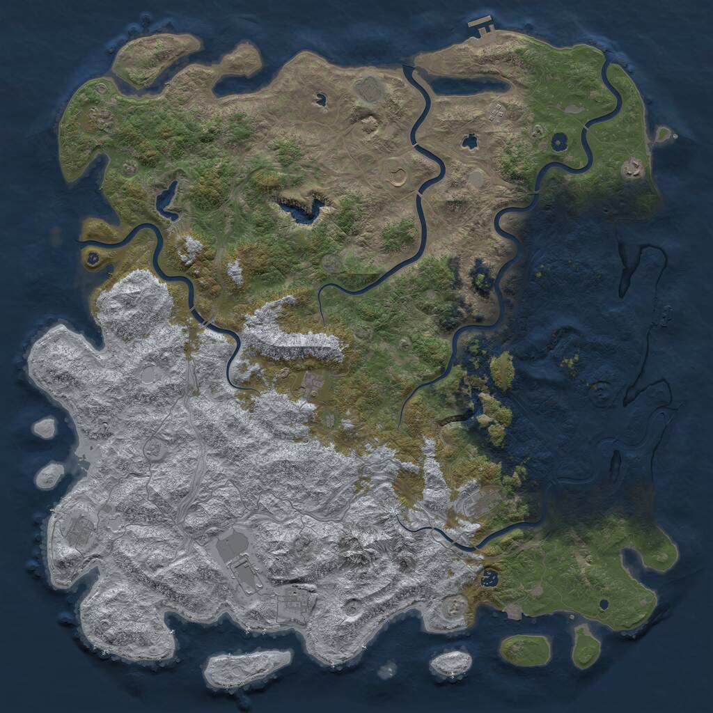 Rust Map: Procedural Map, Size: 6000, Seed: 20010906, 17 Monuments